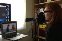 Alessia Franchin during ADR for The Italian