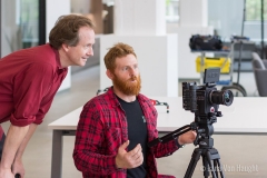 Evans Forde and Wes Shirley on the set of The Italian