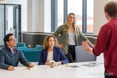 Evans Forde, Molly Hagan, Brice Williams and Kristin Walker on the set of The Italian