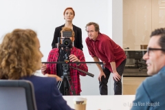 Evans Forde, Molly Hagan, Alessia Franchin, Brice Williams and Wes Shirley on the set of The Italian