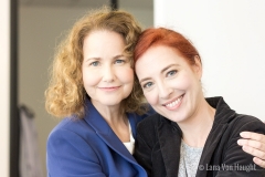 Molly Hagan and Alessia Franchin on the set of The Italian